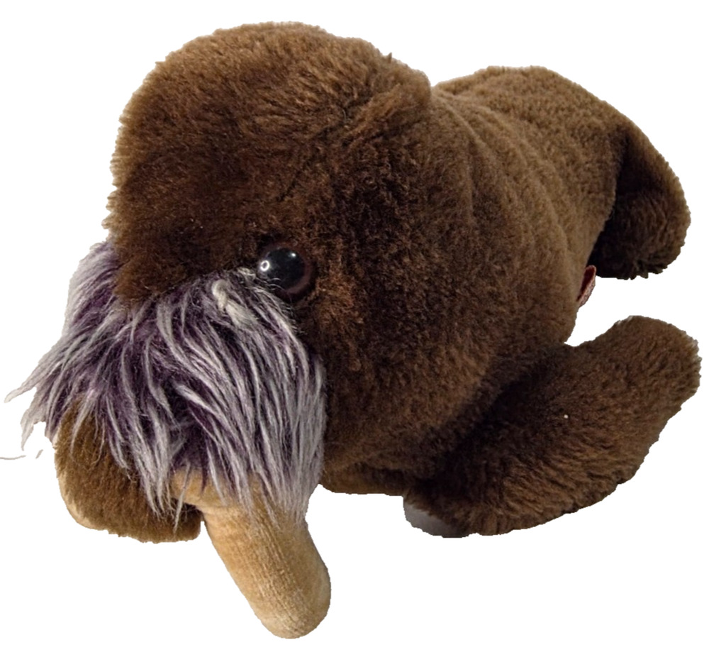 Vintage 1974 R Dakin Pillow Pets Walrus Plush 10in Brown Stuffed Animal